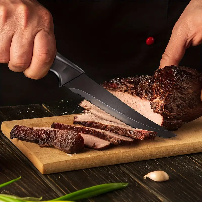 Knife Sets for Kitchen with Block, 14pcs/set Kitchen Knife Set with Sharpener, with Heavy Poultry Shears And 6pcs Serrated Steak Knives Razor-Sharp, Stainless Steel,